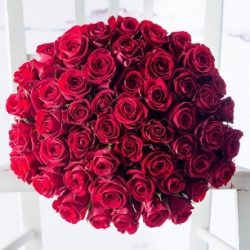 Rózsa csokor,50 szál Vörös rózsával