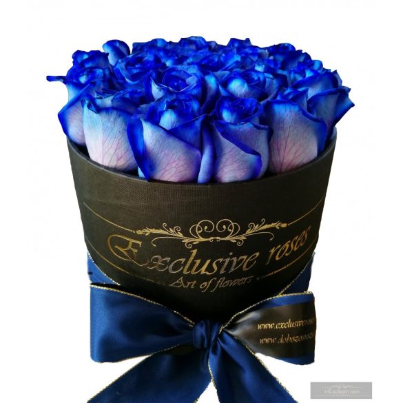 Exclusive Rózsa Box Kék rózsa fekete Boxban