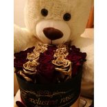 Exclusive Rózsa box Red  & Gold 19 szál