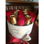 Exclusive Rózsa Box  Red & Gold 19 szál