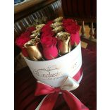 Exclusive Rózsa Box  Red & Gold 19 szál